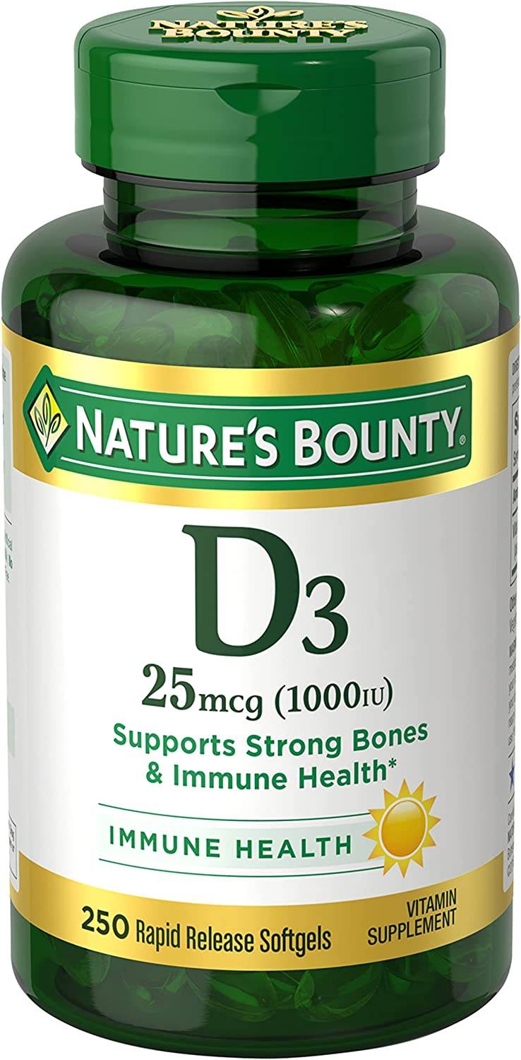 Nature's Bounty Vitamin D3, 1000 IU, Softgels, 250 ea - OTC Shoppe Express