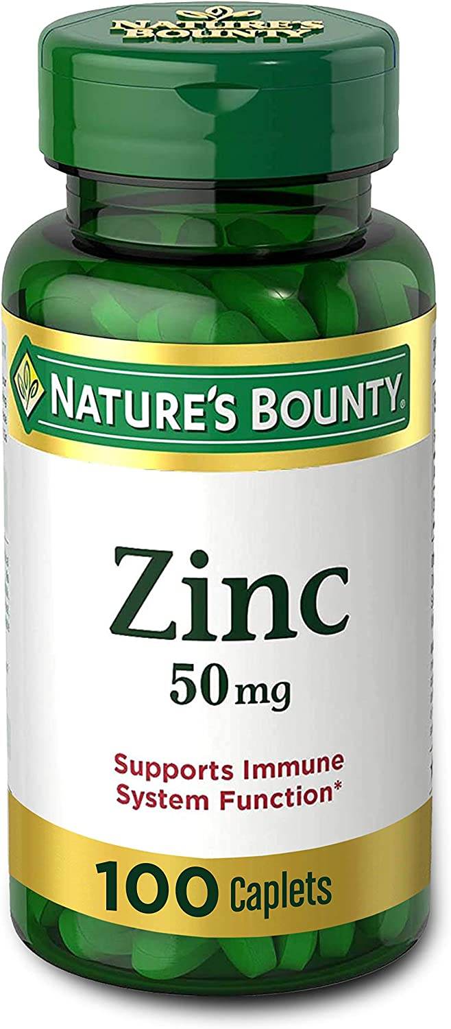 Nature's Bounty Zinc, 50 mg, Caplets, 100 ea - OTC Shoppe Express
