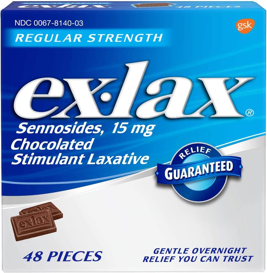 ex-lax Regular Strength Chocolate Stimulant Laxative, 48 ea - OTC Shoppe Express