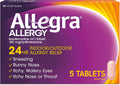 Allegra 24 Hour Allergy, 180 mg, Tablets, 5 ea
