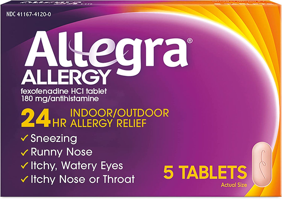 Allegra 24 Hour Allergy, 180 mg, Tablets, 5 ea