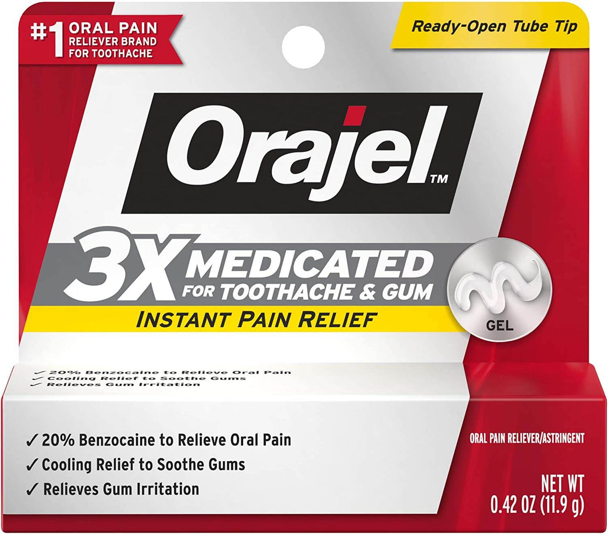 Orajel Instant Toothache Pain Relief Maximum Strength Gel, 0.42 oz - OTC Shoppe Express