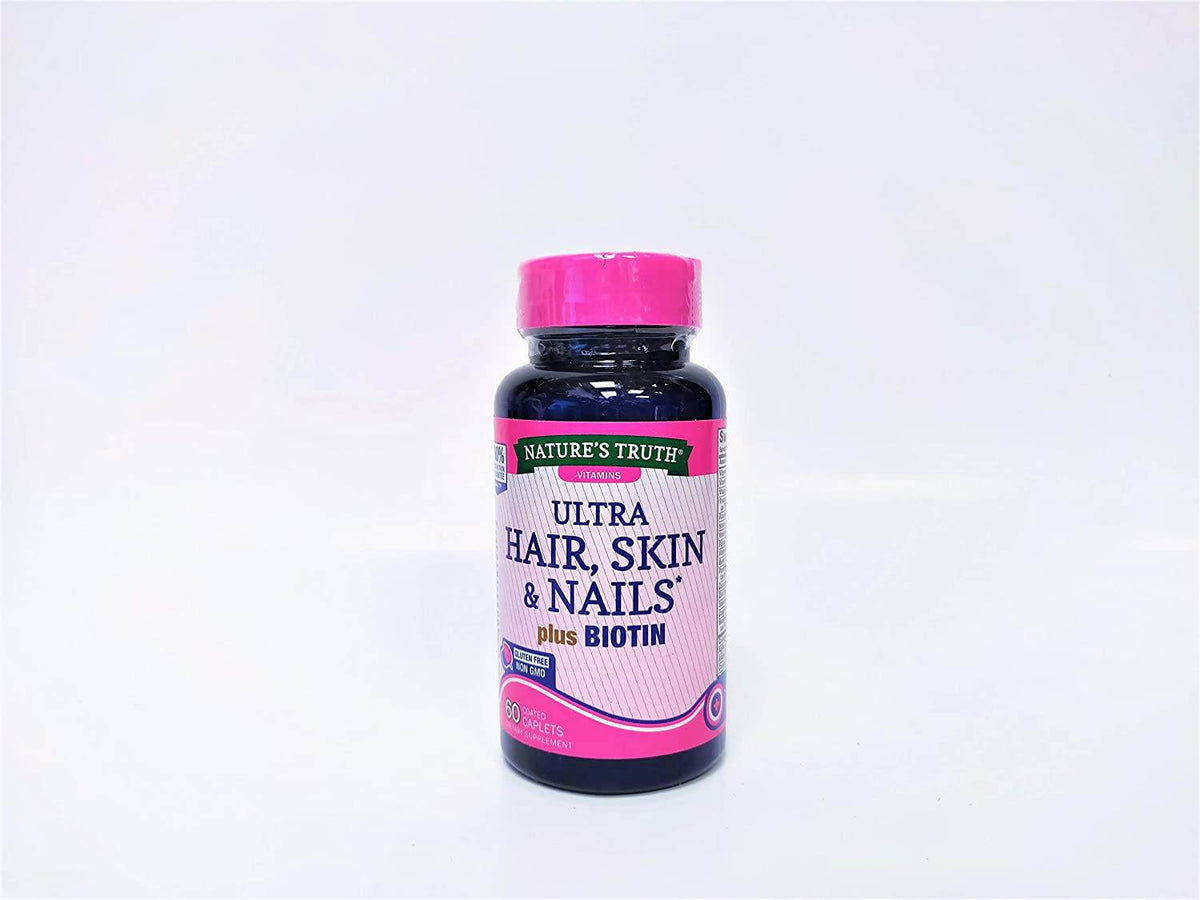 Nature's Truth Ultra Hair, Skin & Nails plus Biotin, Coated Caplets, 60 ea - OTC Shoppe Express