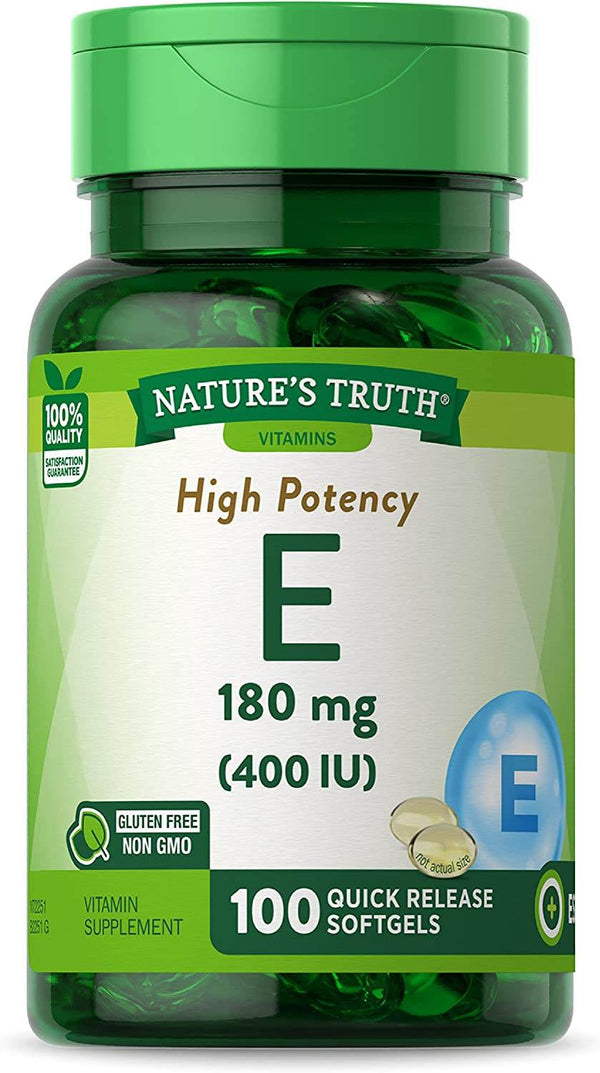Nature's Truth High Potency E, 400 IU, Quick Release Softgels, 100 ea - OTC Shoppe Express