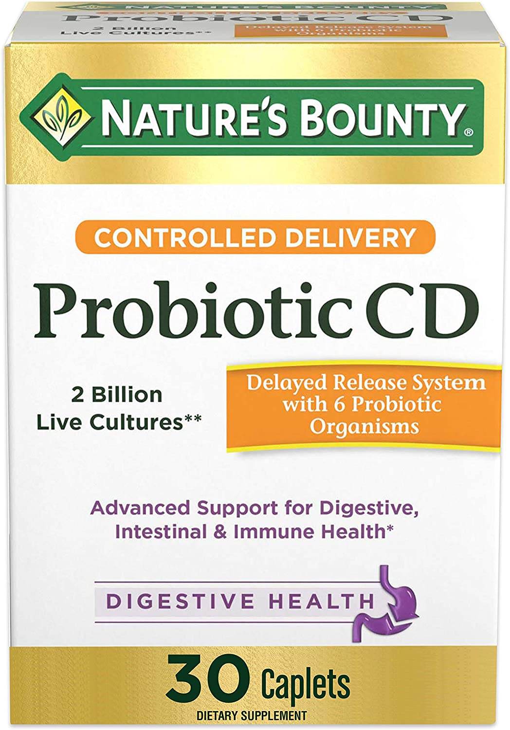 Nature's Bounty Probiotic CD, Controlled Delivery, Caplets, 30 ea - OTC Shoppe Express
