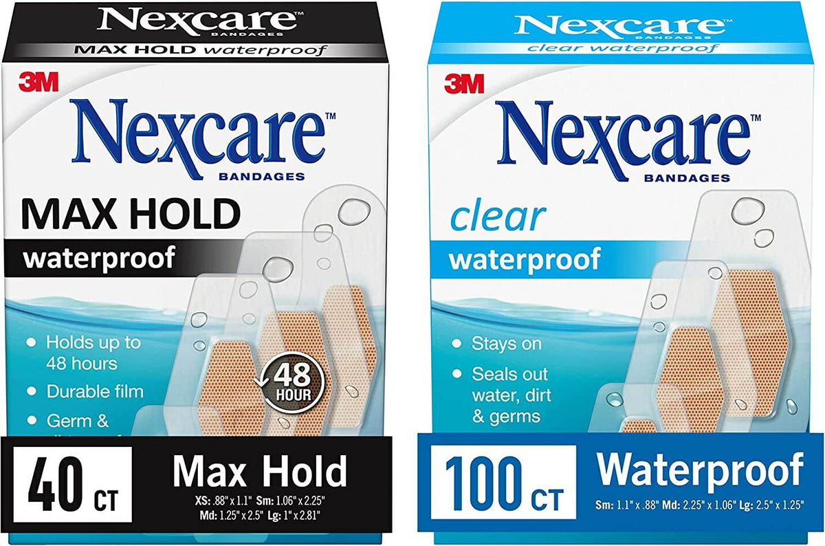 Nexcare Bandages Max Hold Waterproof Bandages, Assorted, 40 ea - OTC Shoppe Express