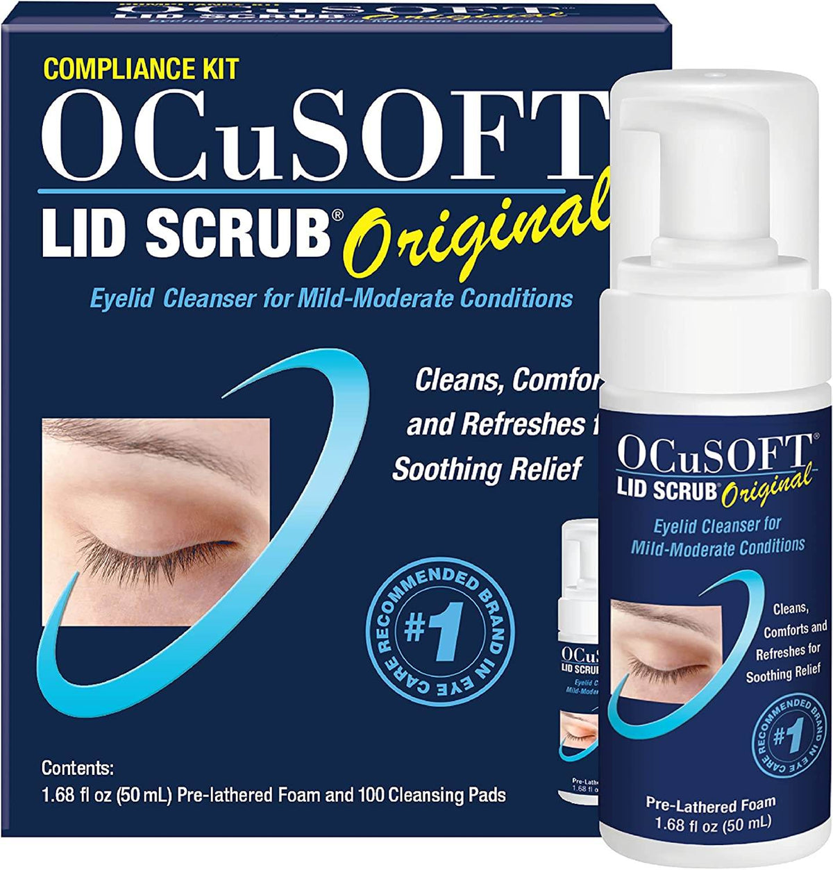 OCuSOFT Lid Scrub Eyelid Cleanser Compliance Kit, Original, 1 kit - OTC Shoppe Express