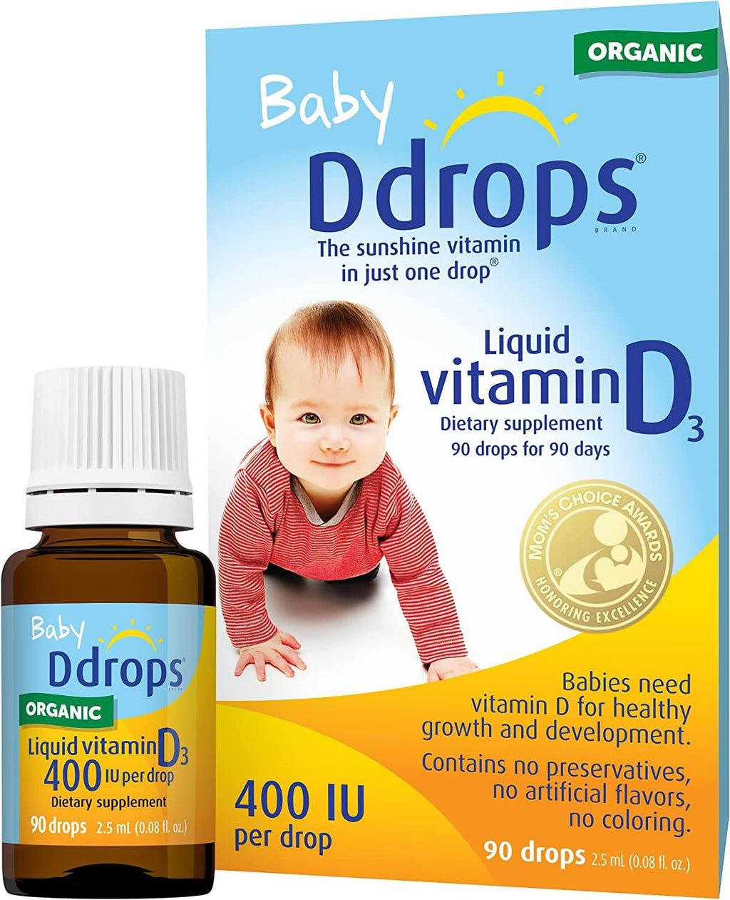 Ddrops Baby Vitamin D3 400IU, 90 drops - OTC Shoppe Express