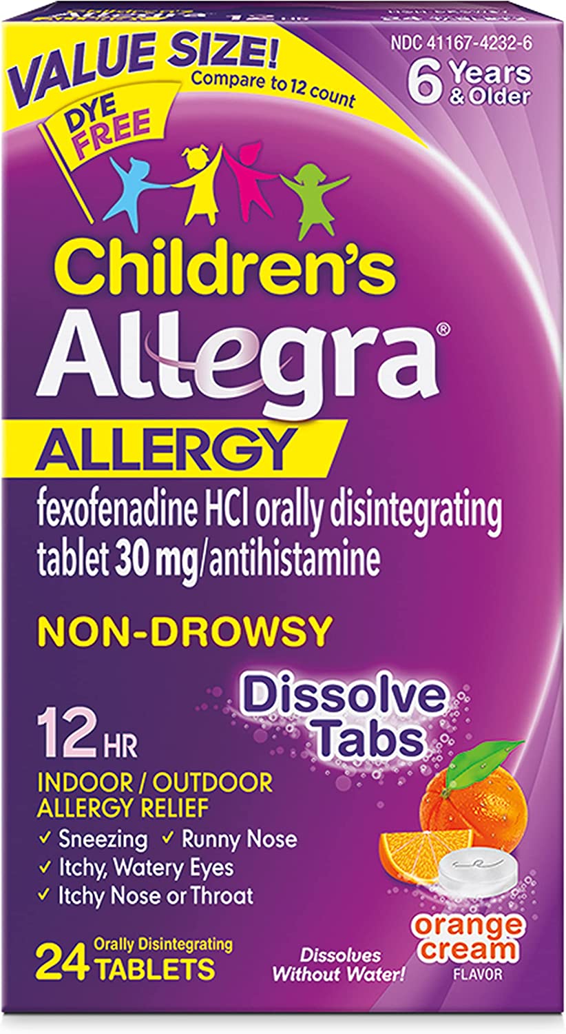 Allegra Children's Allergy Disintegrating Tablets, Orange Cream, 24 ea