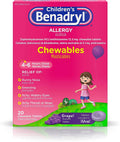 Children's Benadryl Chewable Tablets, Grape, 20 ea - OTC Shoppe Express
