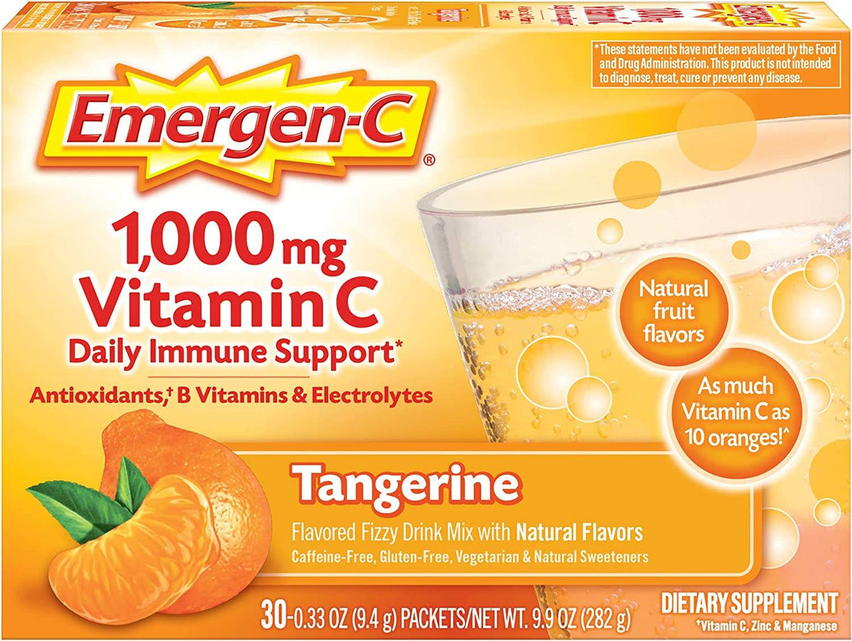 Emergen-C 1000 mg Vitamin C, Tangerine, 30 ea - OTC Shoppe Express