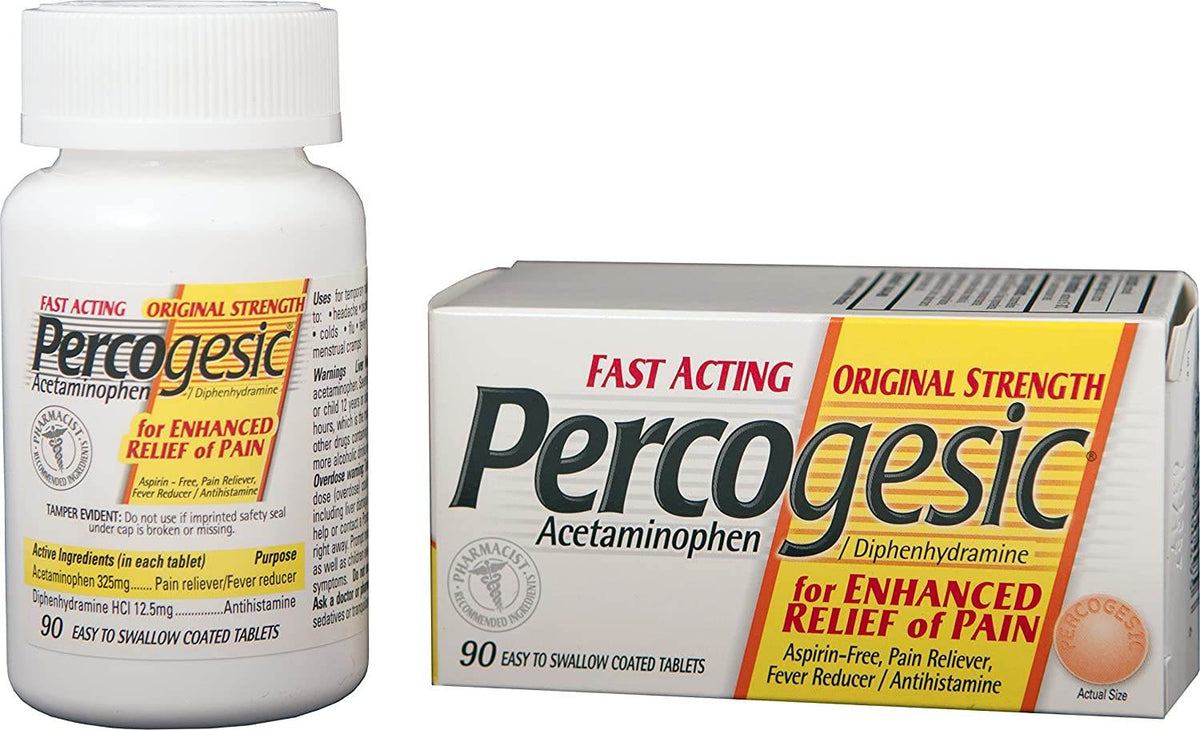 Percogesic Pain Reliever/Fever Reducer, Tablets, 90 ea - OTC Shoppe Express