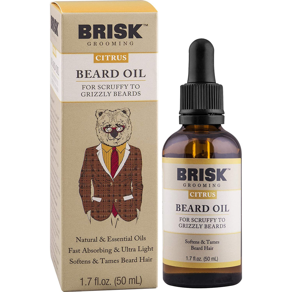 Brisk Beard Oil, Citrus, 1.7 oz