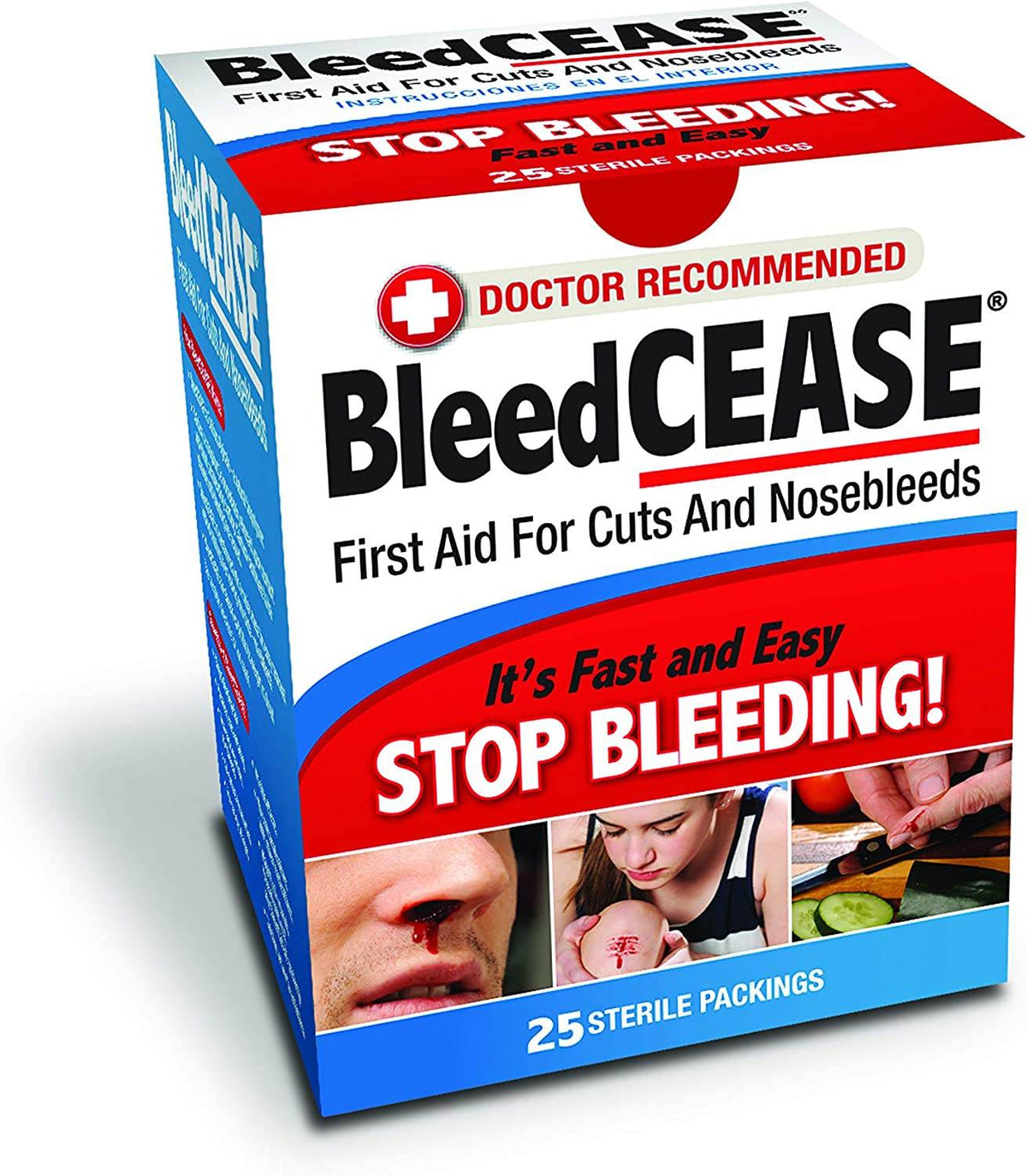 BleedCease First Aid for Cuts and Nosebleeds, Sterile Packings, 25 ea - OTC Shoppe Express