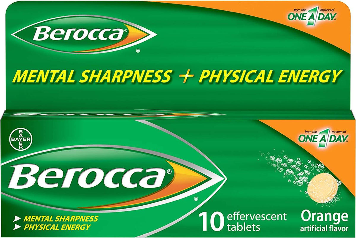 Berocca Mental Sharpness + Physical Energy, Tablets, Orange, 10 ea - OTC Shoppe Express