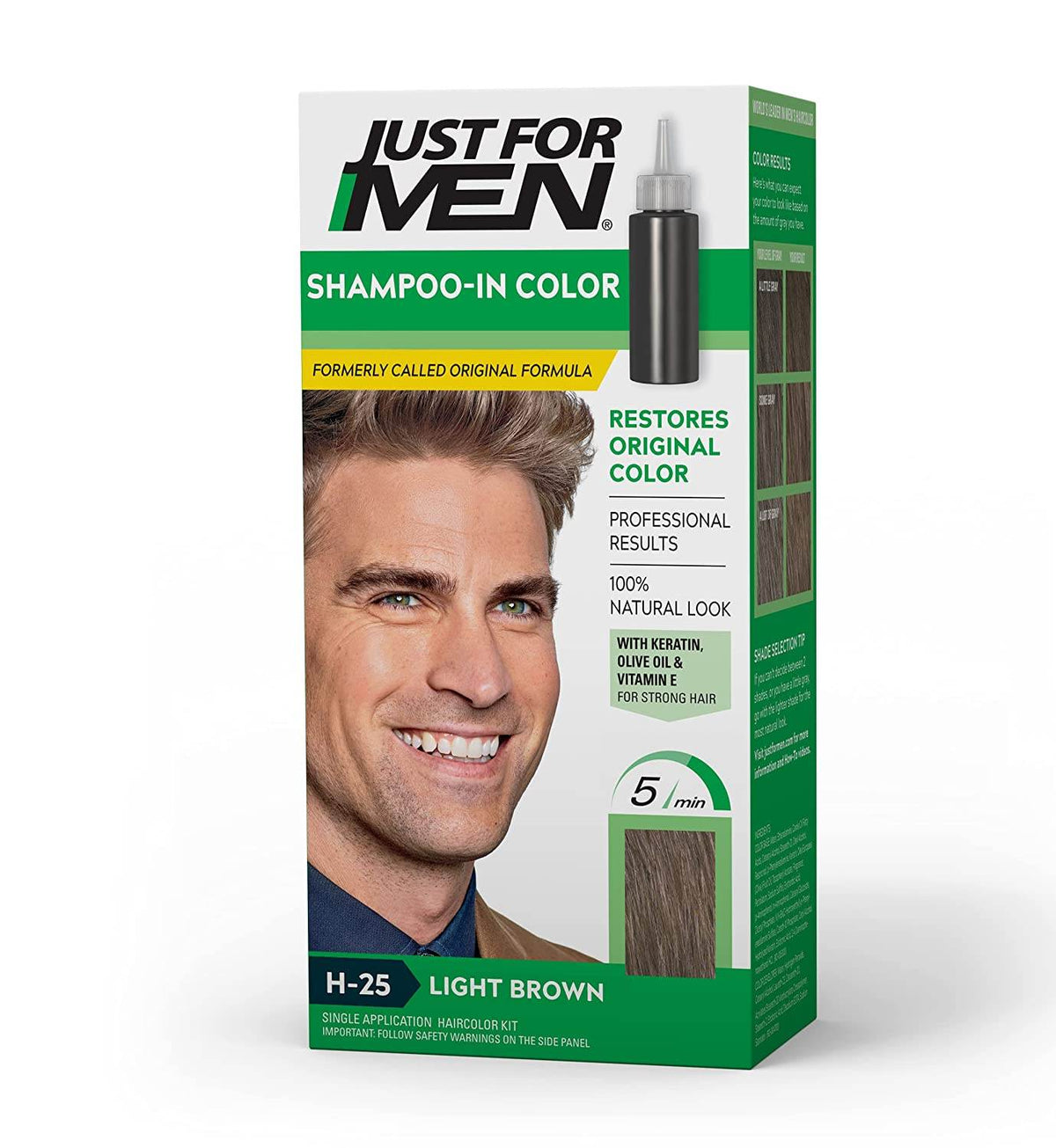 Just For Men Shampoo-In Color Kit, Light Brown, 1 ea - OTC Shoppe Express