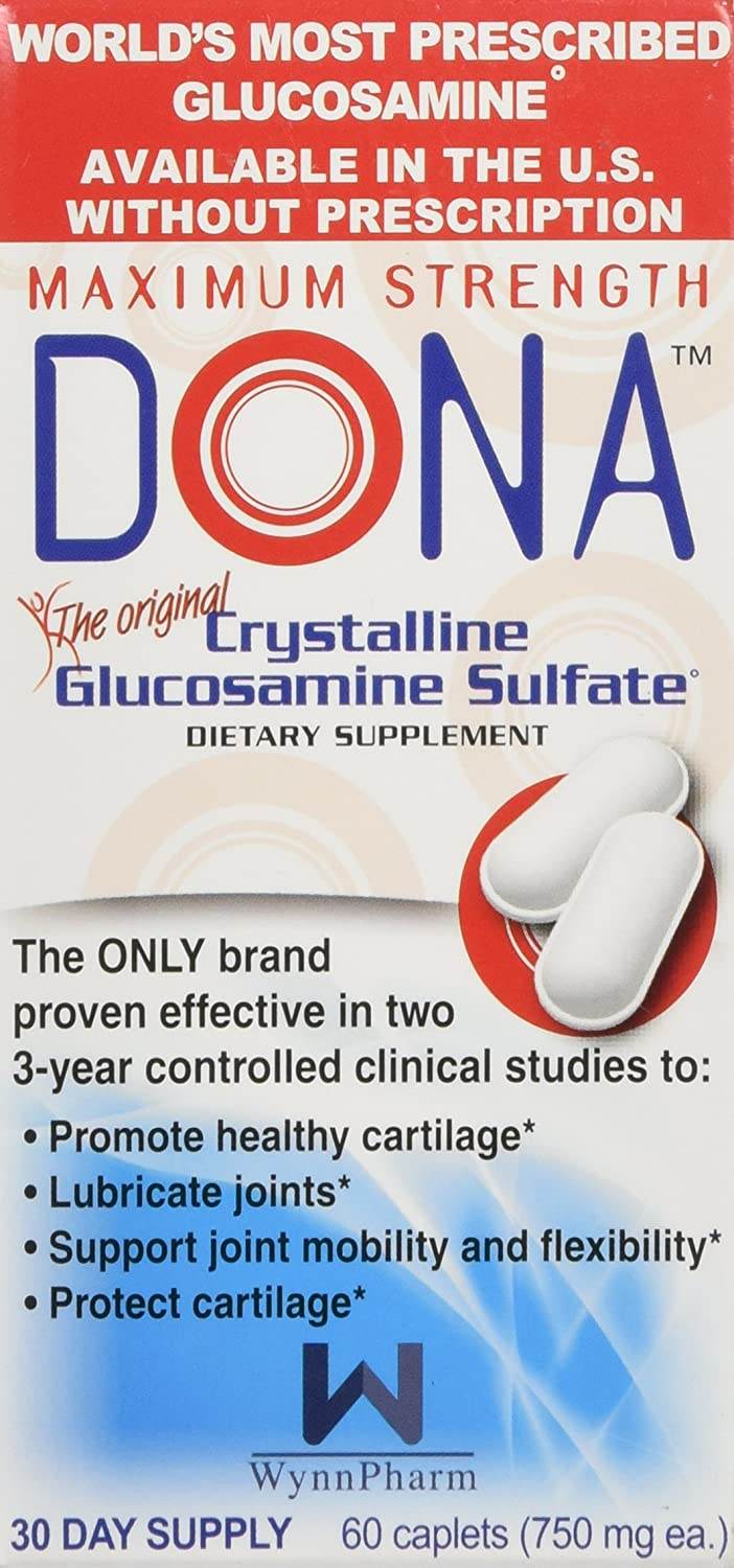 Dona Crystalline Glucosamine Sulfate, Max Strength, Caplets, 60 ea - OTC Shoppe Express