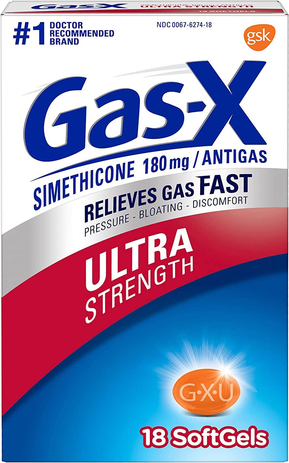 Gas-X Antigas Ultra Strength, Softgels, 18 ea - OTC Shoppe Express