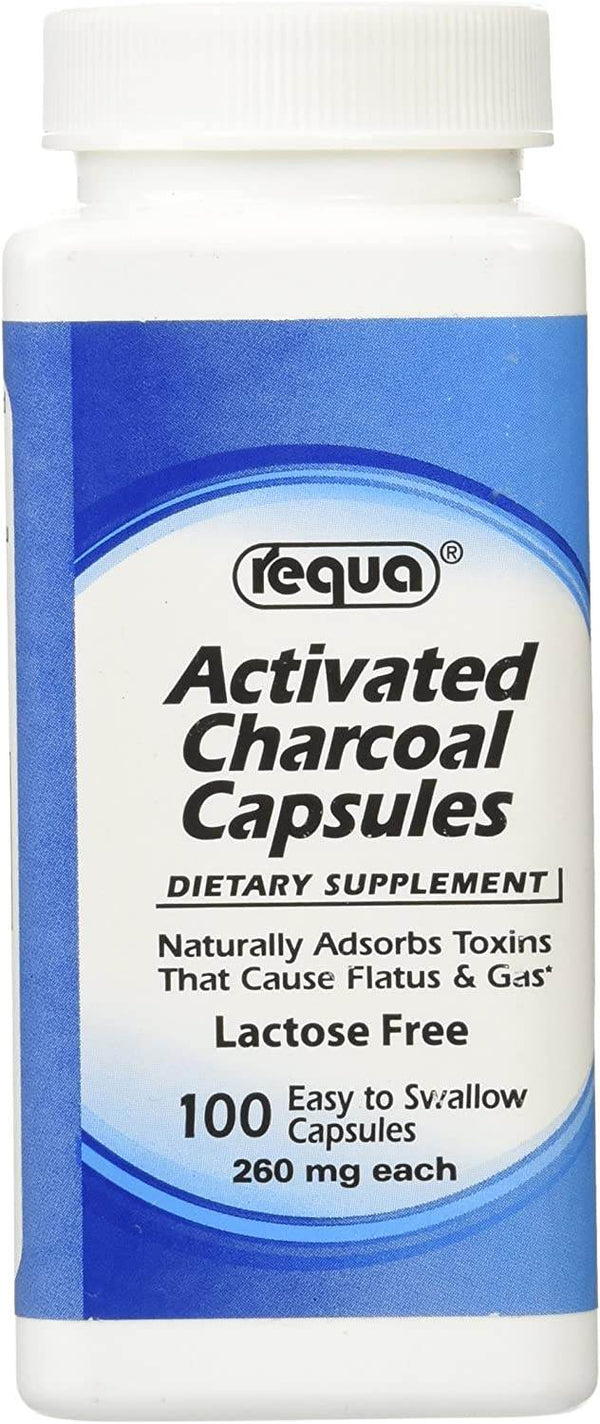 Requa Activated Charcoal, 260 mg, 100 ea - OTC Shoppe Express