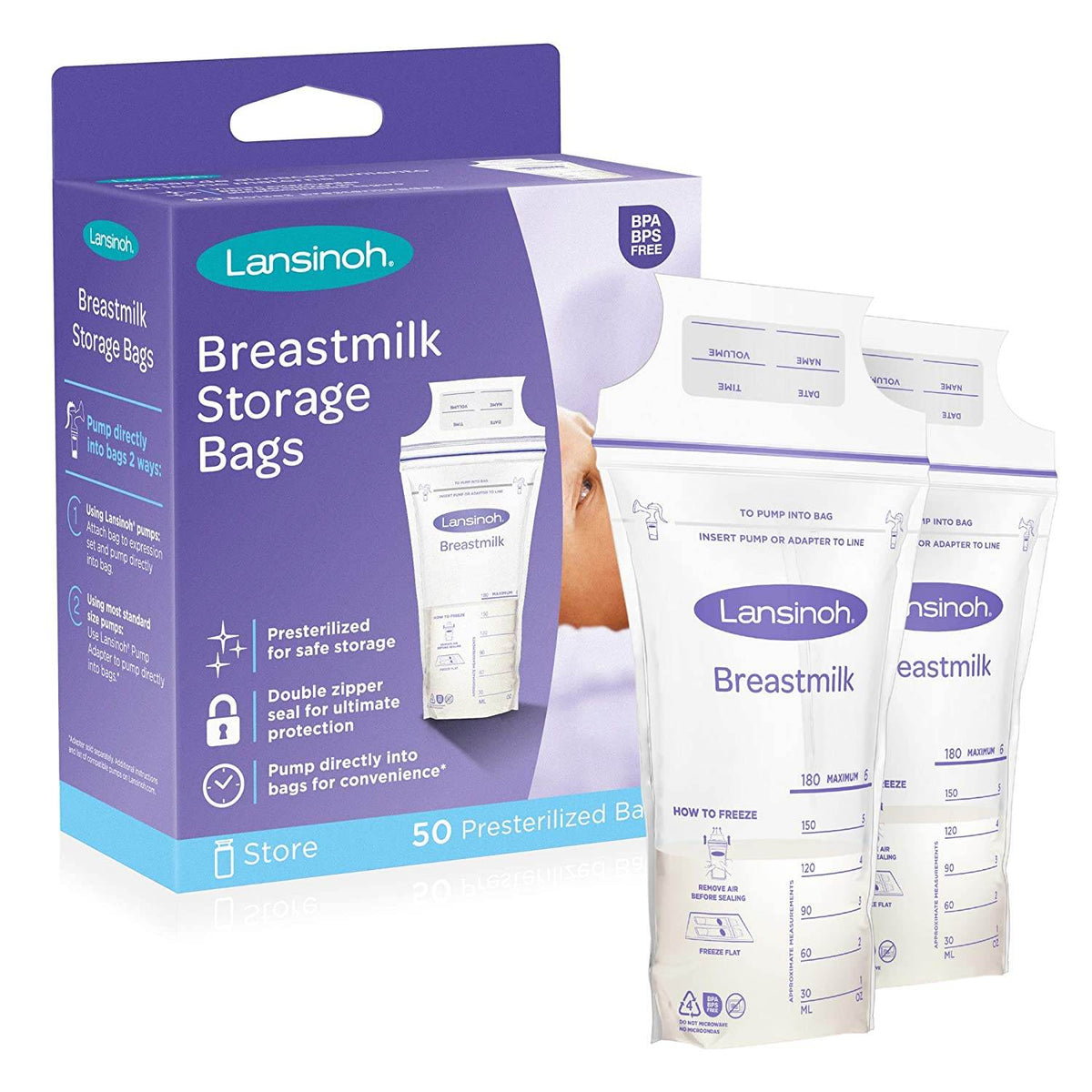 Lansinoh Breastmilk Storage Bags, 50 ea - OTC Shoppe Express
