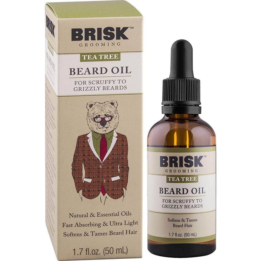 Brisk Beard Oil, Tea Tree, 1.7 oz - OTC Shoppe Express