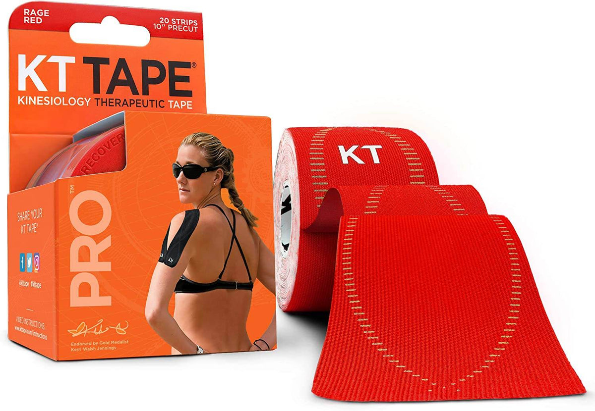 KT Tape Pro Kinesiology Pre-Cut Tape, Rage Red, 20 ea - OTC Shoppe Express