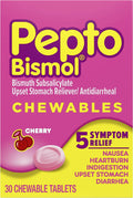 Pepto-Bismol Chewables, 5 Symptom Digestive Relief, Cherry, 30 ea - OTC Shoppe Express