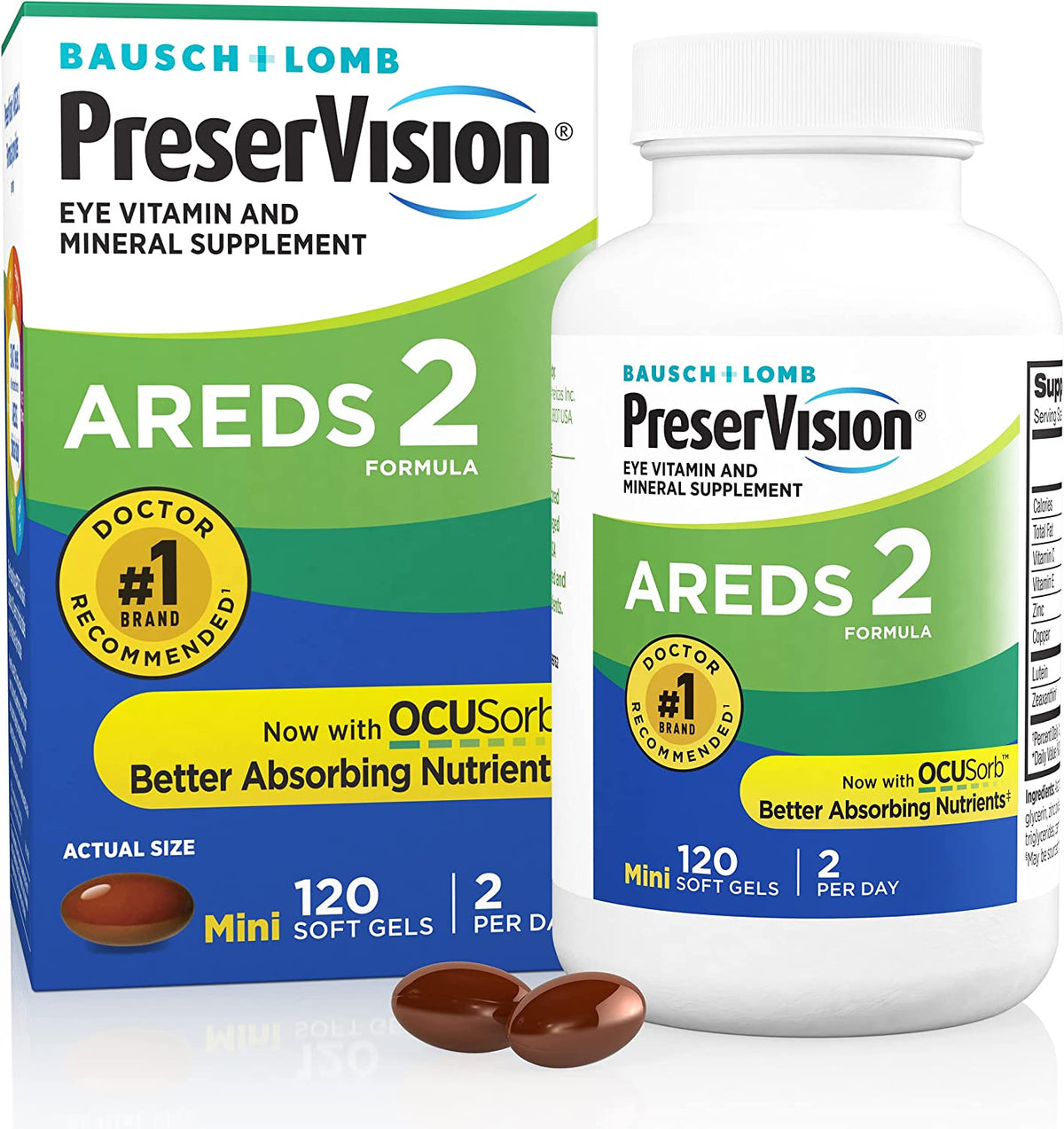 Bausch + Lomb PreserVision Areds 2 Formula, Softgels, 120 ea