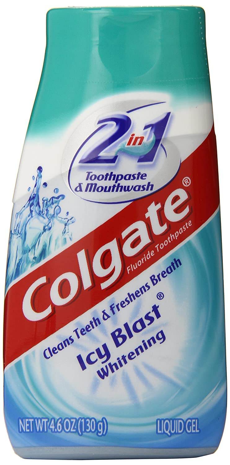 Colgate 2 in 1 Toothpaste & Mouthwash, Whitening Icy Blast, 4.6 oz - OTC Shoppe Express