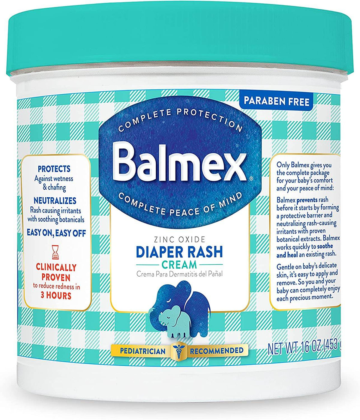 Balmex Zinc Oxide Diaper Rash Cream, 16 oz - OTC Shoppe Express