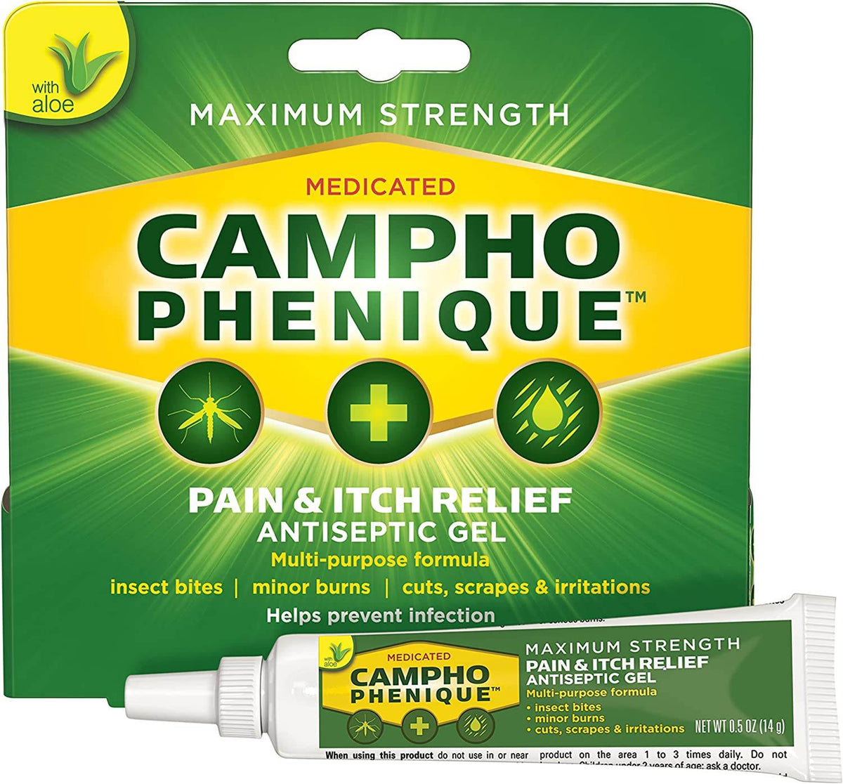 Campho-Phenique Pain & Itch Relief Antiseptic Gel, 0.5 oz - OTC Shoppe Express