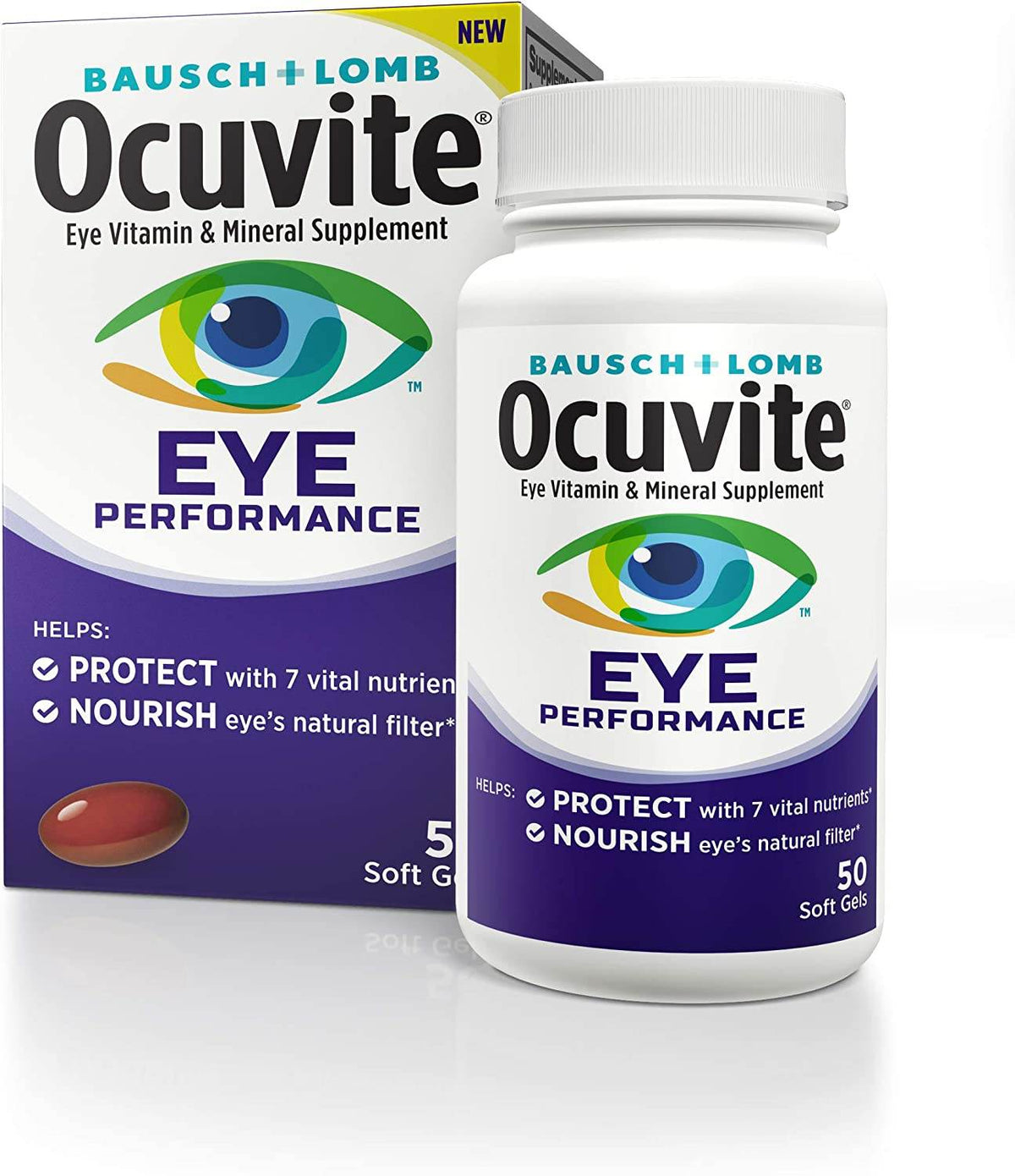 Bausch + Lomb Ocuvite Eye Performance Formula, Softgels, 50 ea - OTC Shoppe Express