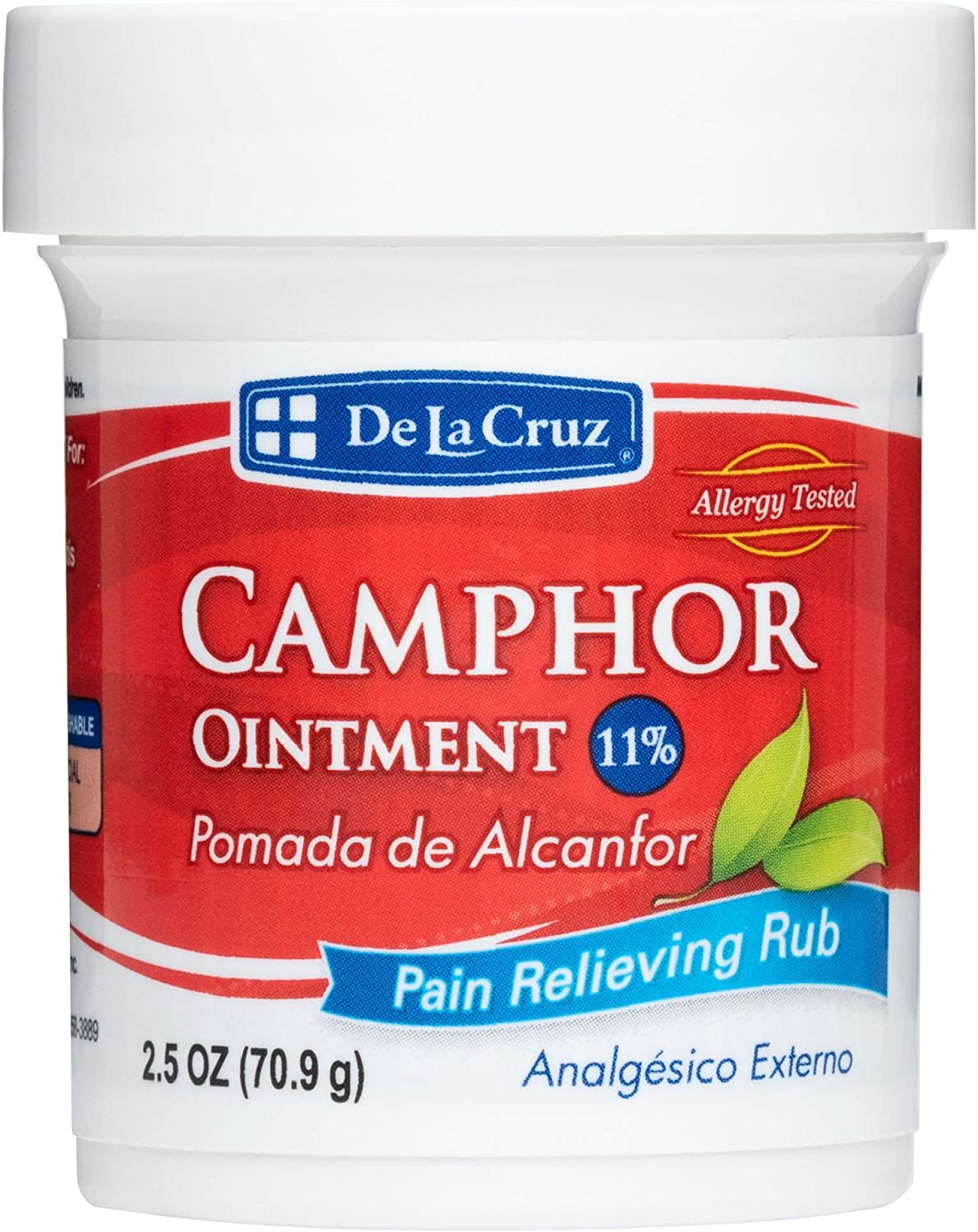 De La Cruz Camphor 11% Pain Relieving Ointment, 2.5 oz