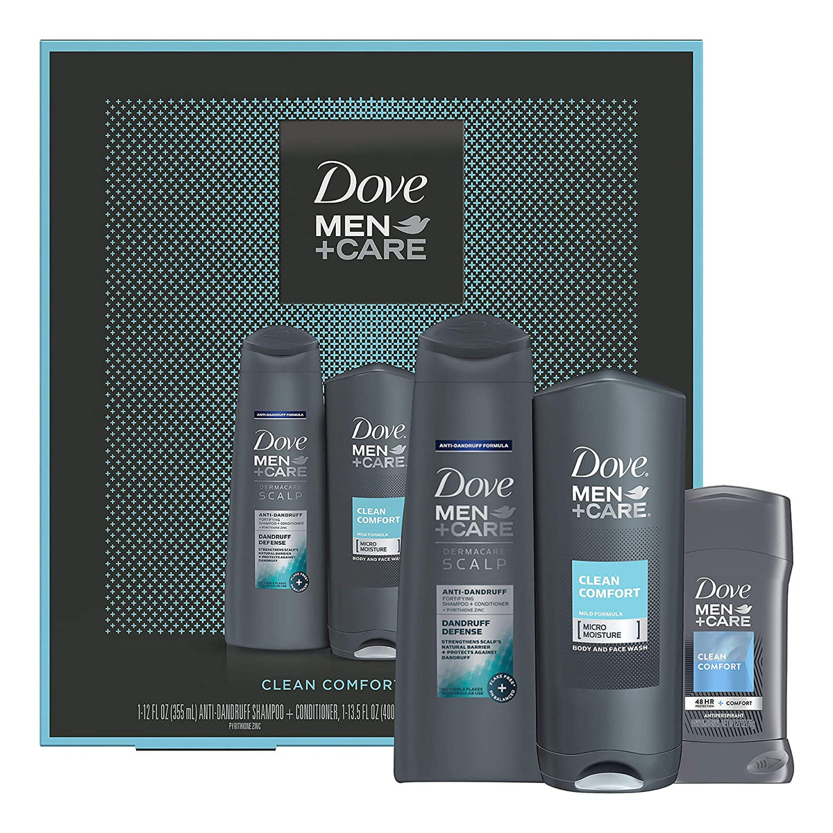 Dove Body Wash, 2in1 Shampoo, Deodorant Gift Set, Clean Comfort, 1 ea