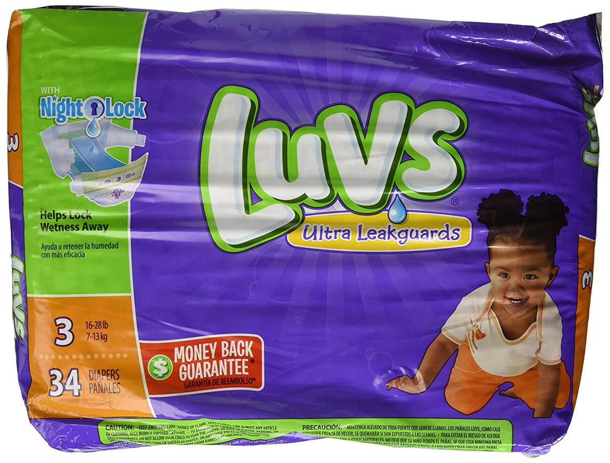 Luvs Ultra Leakguards Diapers, Size 3, 34 ea - OTC Shoppe Express