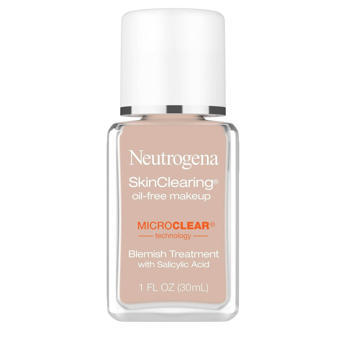 Neutrogena Skin Clearing Oil-Free Liquid Foundation with Salicylic Acid, 20 Natural Ivory, 1 oz - OTC Shoppe Express