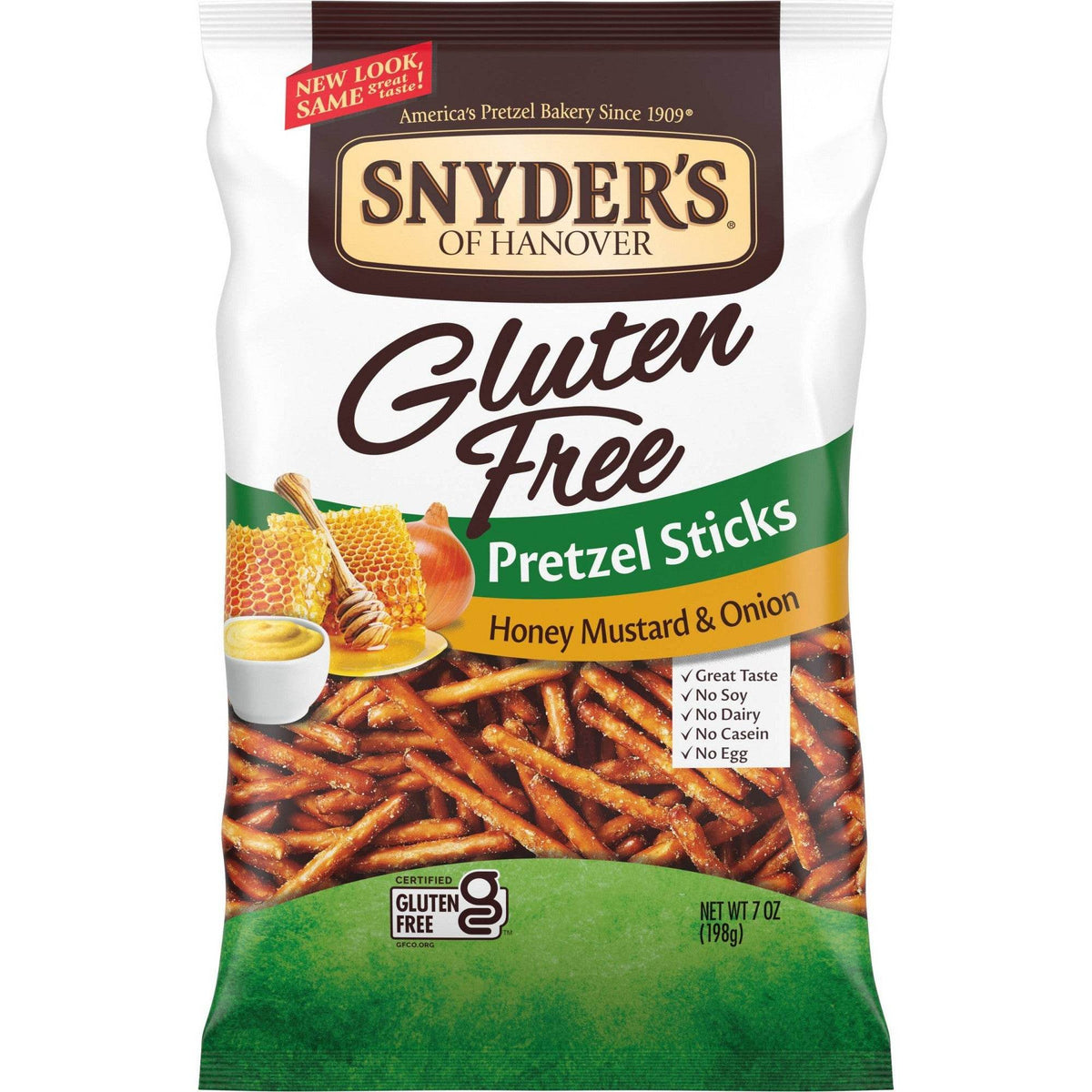 Snyders Honey Mustard & Onion Pretzel Sticks, Gluten Free, 7 oz - OTC Shoppe Express