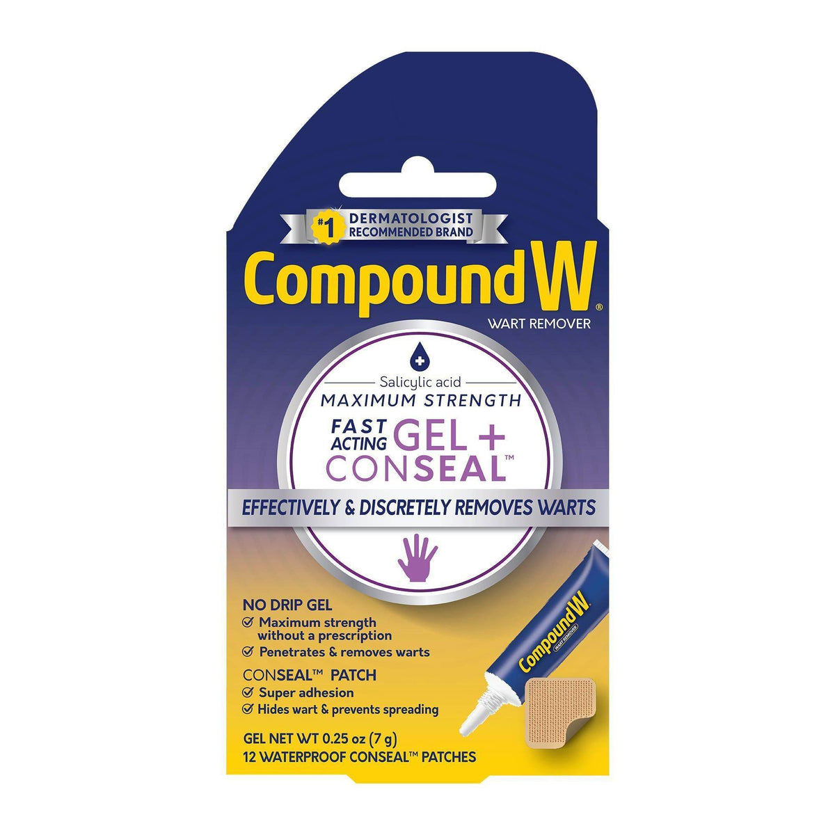 Compound W Maximum Strength Fast Acting Gel Wart Remover & ConSeal Patches, 12 ea - OTC Shoppe Express