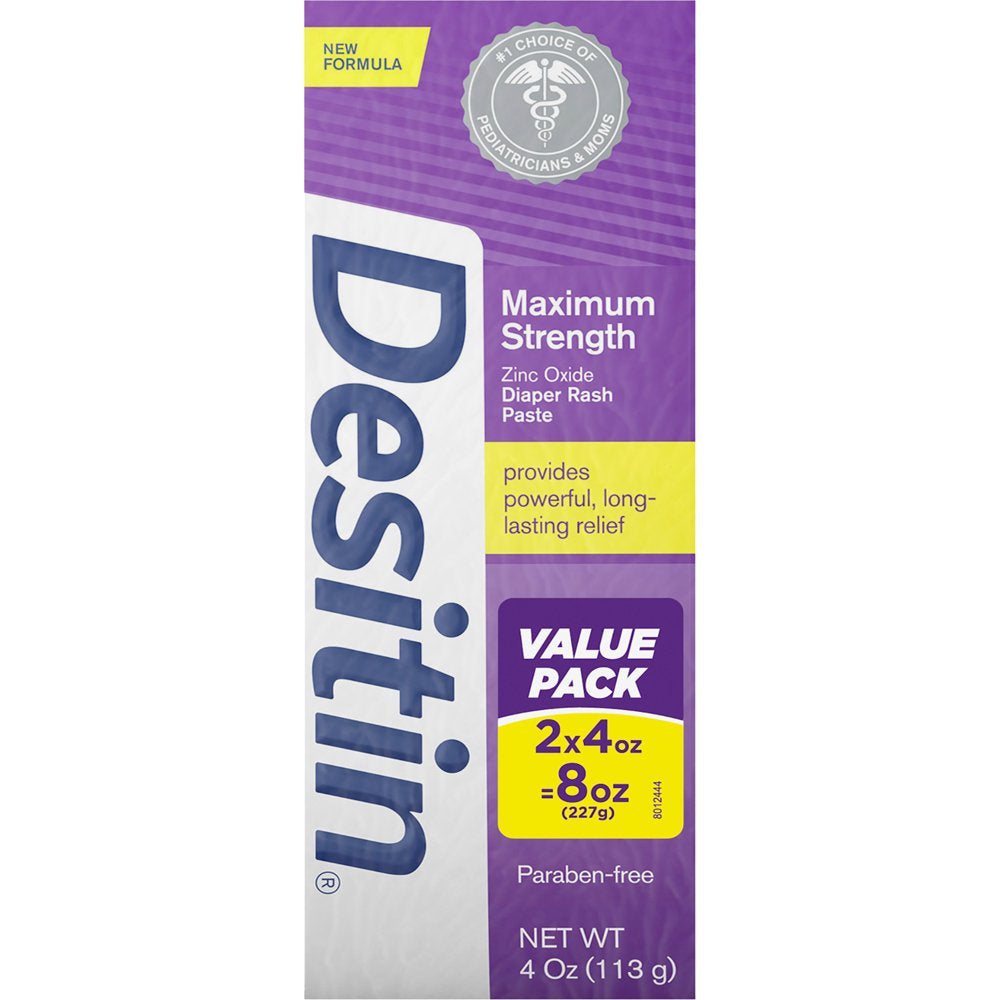 Desitin Maximum Strength Baby Diaper Rash Cream with Zinc Oxide, 2 ea