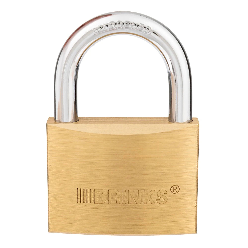 Brinks Brass Keyed Padlock, 2.36-in, 1 ea