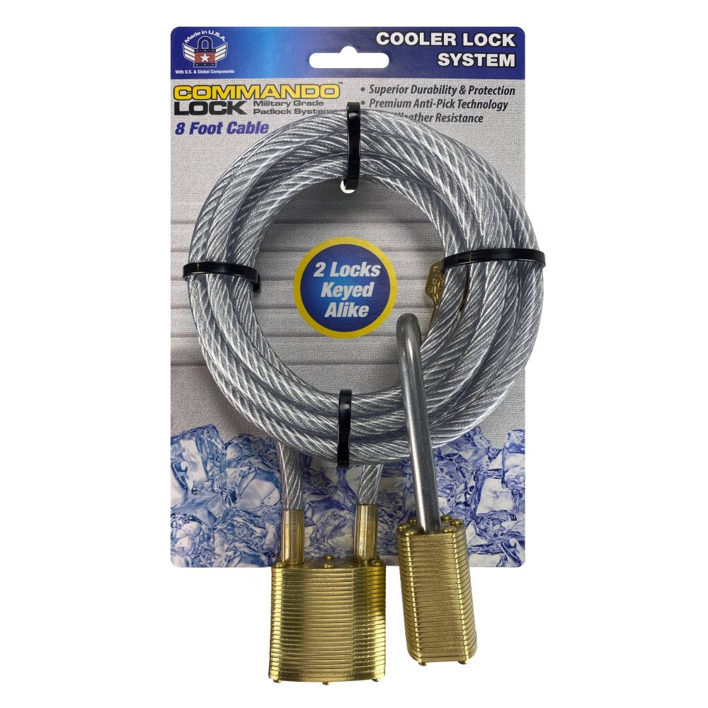 Commando Lock Cooler Lock Brass Keyed Padlock, 1.75-in, 1 ea