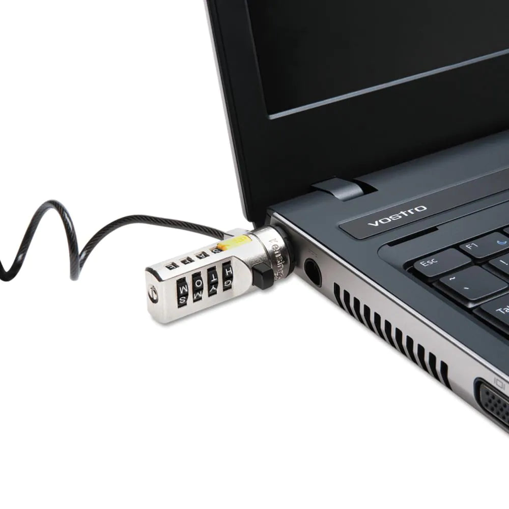 Kensington WordLock Portable Steel Cable Combination Laptop Lock, Black, 1 ea