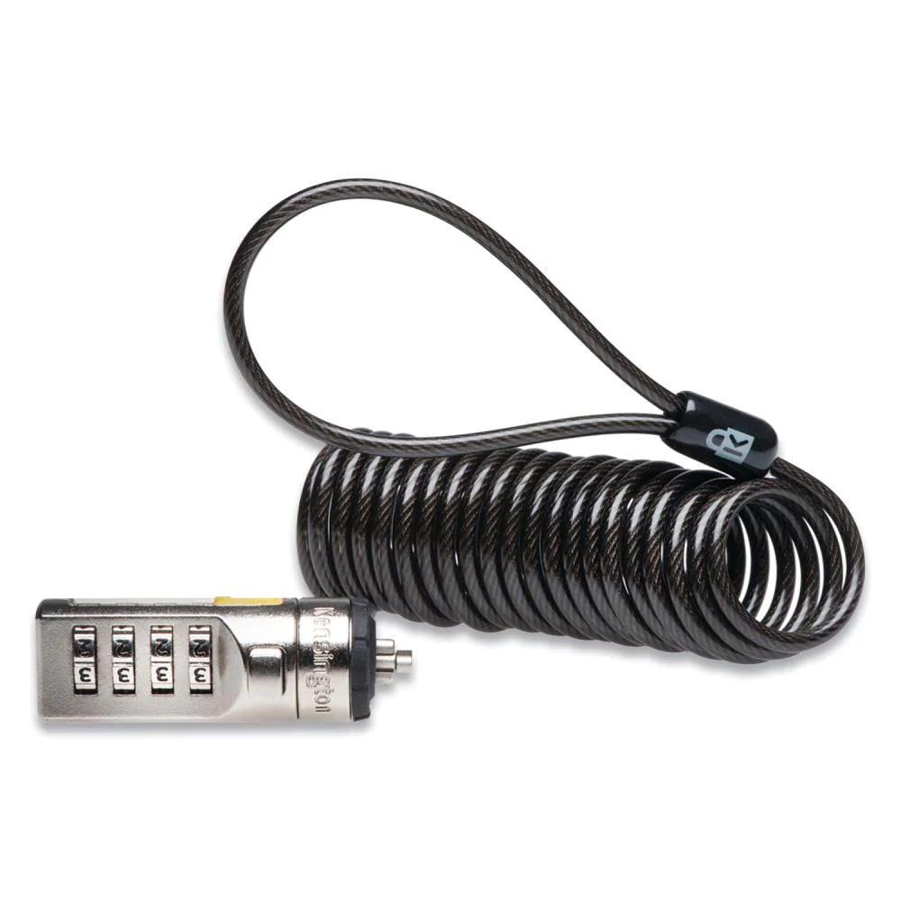 Kensington Portable Combination Steel Cable Laptop Lock, Black, 1 ea