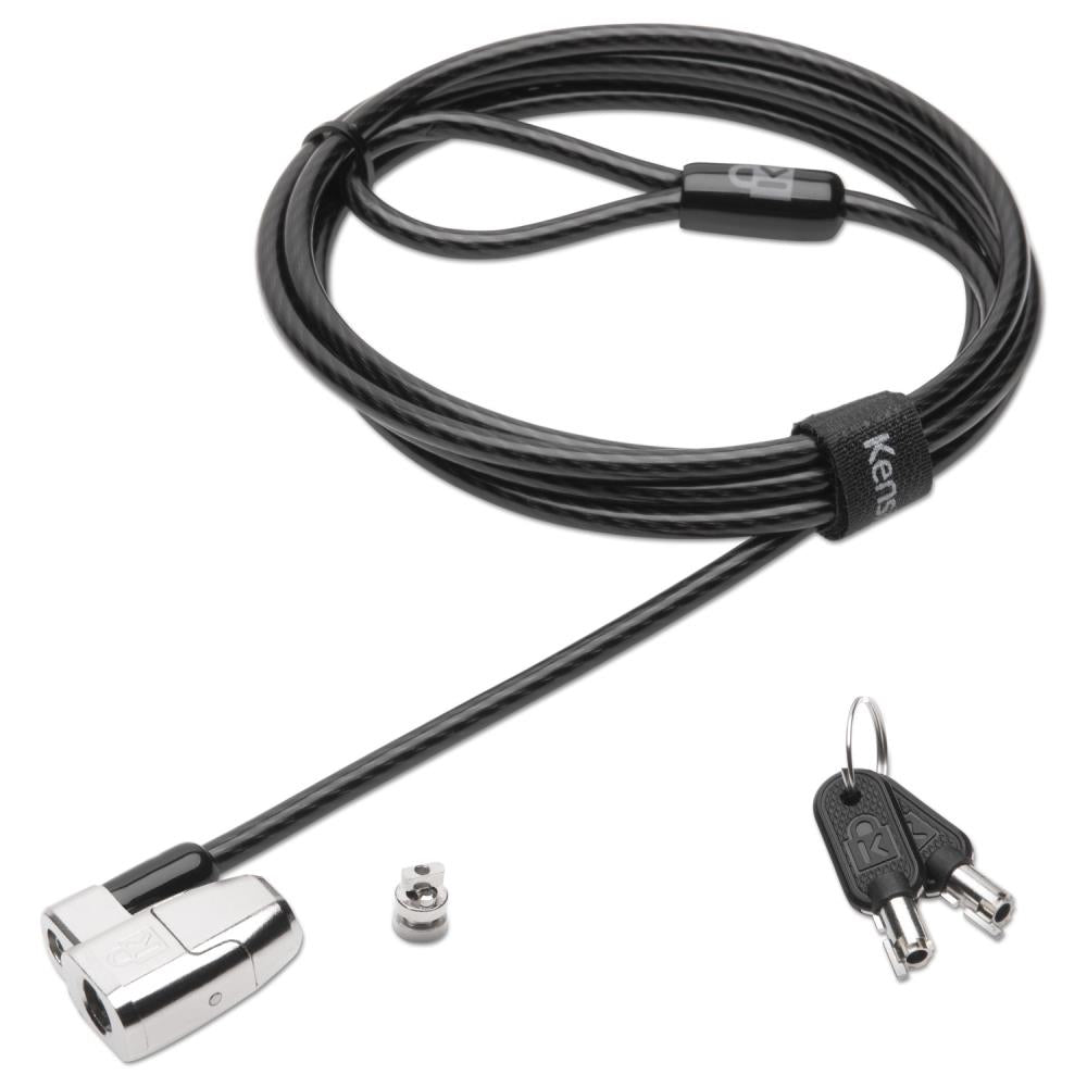 Kensington ClickSafe 2.0 Steel Cable Keyed Laptop Lock with Two Keys, Silver, 1 ea