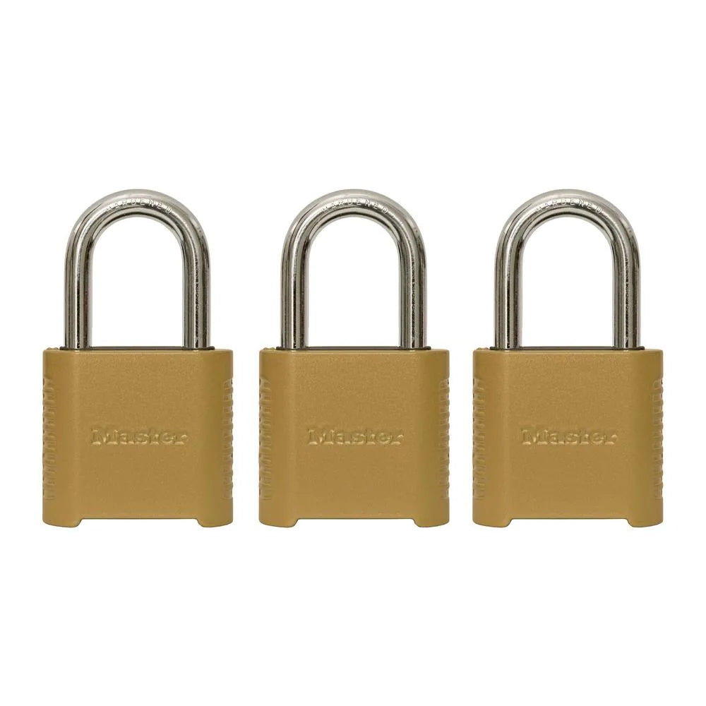 Master Lock 2-in Zinc Combination Padlocks, 3 ea
