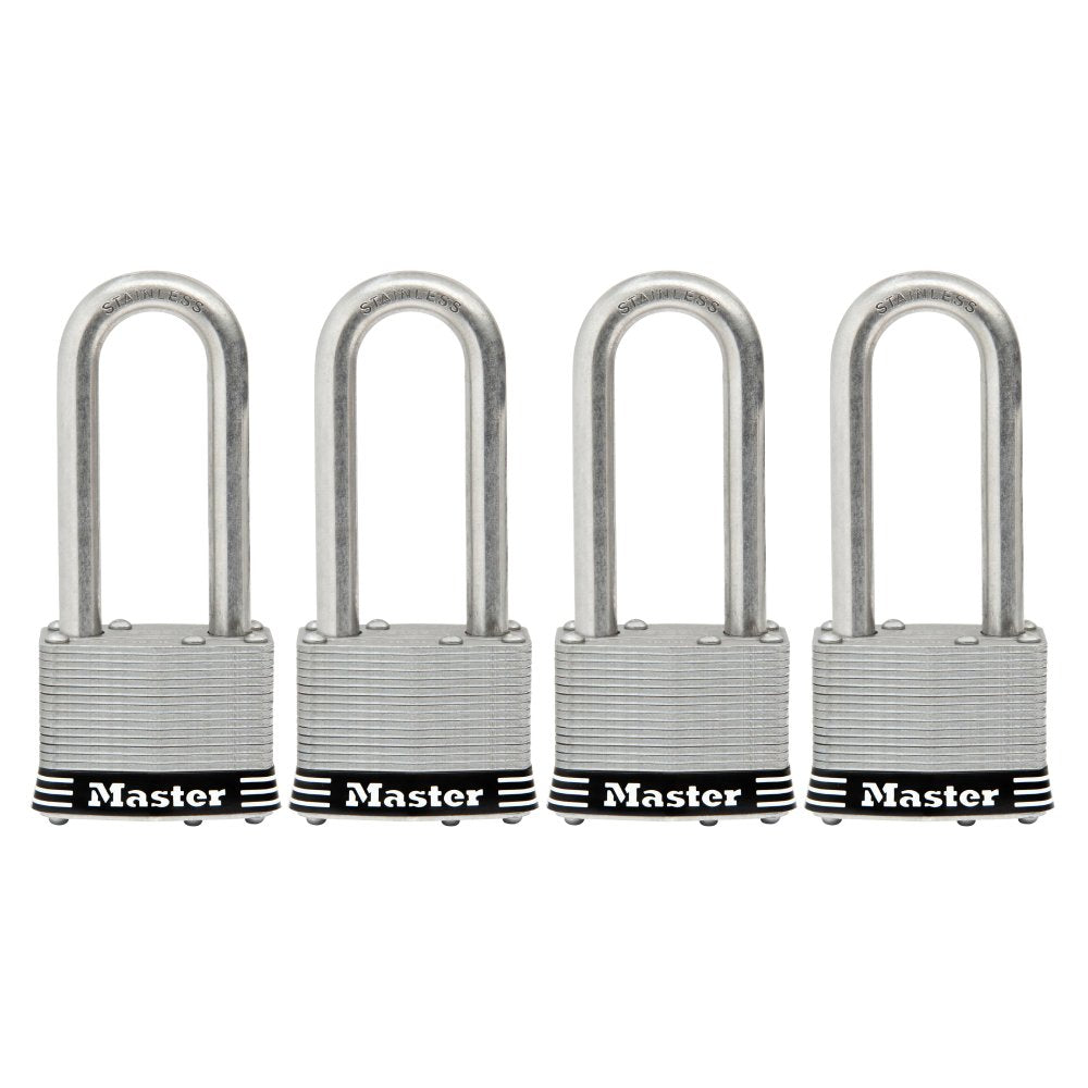 Master Lock Steel Keyed Padlock, 2.078-in, 4 ea