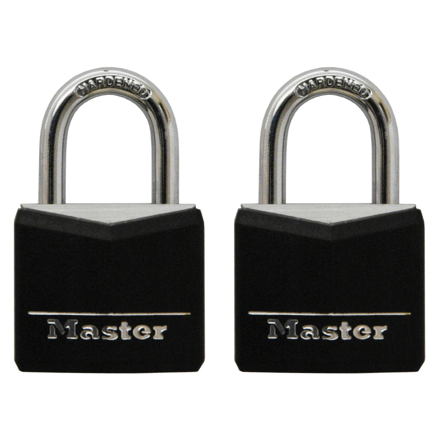 Master Lock Aluminum Keyed Padlock, 1.27-in, 2 ea