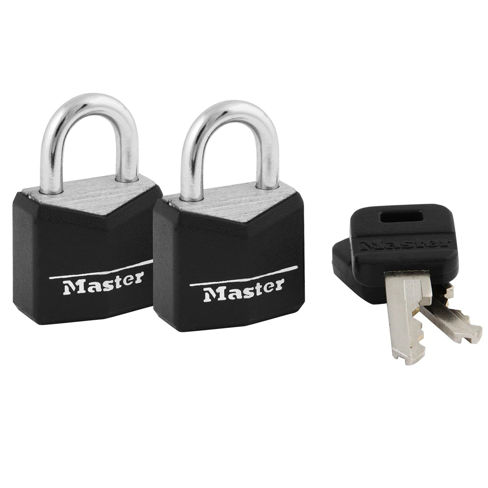 Master Lock Aluminum Keyed Padlock, 0.88-in, 2 ea
