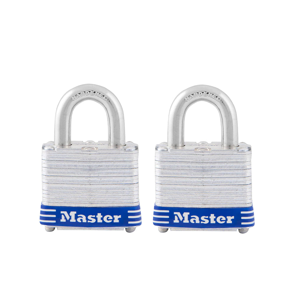 Master Lock Steel Keyed Padlock, 1.38-in, 2 ea