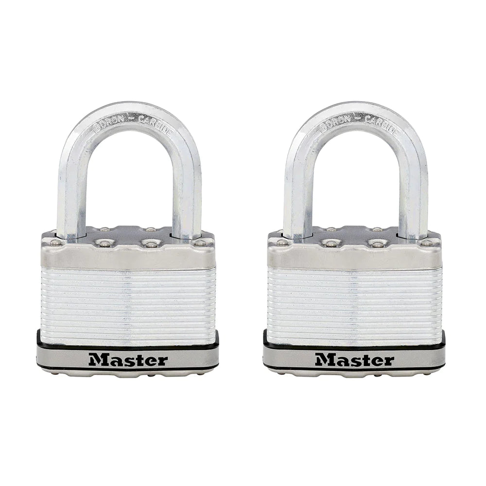Master Lock Wide Magnum Laminated Steel Padlock, 2-1/2 in, 2 ea